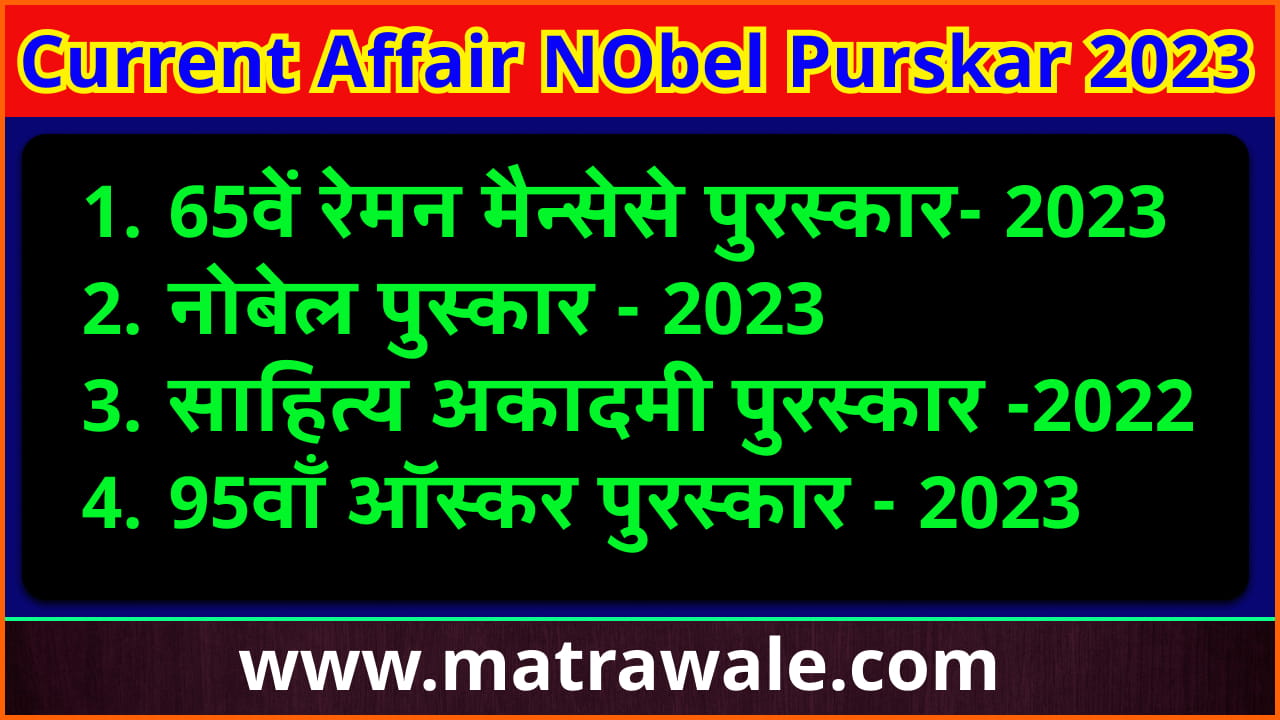 Current Affair Nobel Purskar 2023